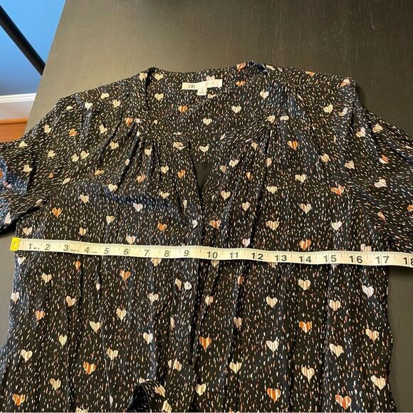 DR2 Black Red Abstract Heart Long Sleeve Fully Lined Shirt Dress Women’s Size S - Picture 8 of 8